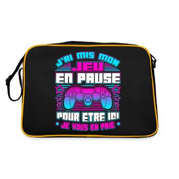 Gamer Gaming Drôle Jeux Vidéo - Sac Retro - noir/or - Dos