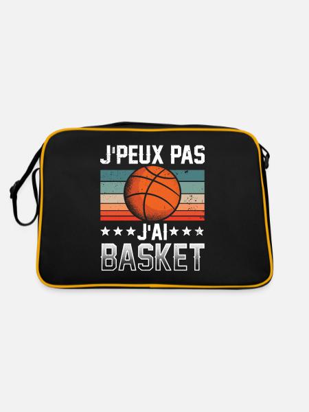 Joueur de Basket Basketball Basketteuse Basketeur - Sac Retro - noir/or - Dos