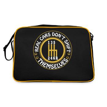 Les vraies voitures ne se déplacent pas elles-mêmes mécanicien de course - Sac Retro - noir/or - Dos