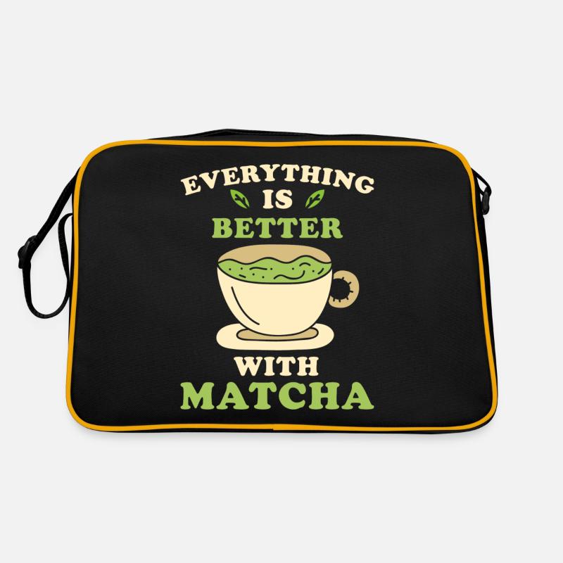 Matcha Tee - Retro Tasche - Schwarz/Gold