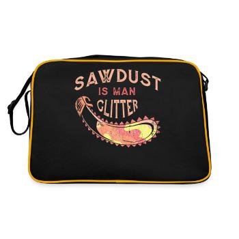 Sawdust is human glitter woodworking - Retro Bag - black/gold - Back