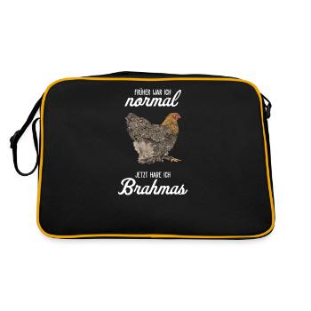 Brahma Chicken I Hen Egg Rooster Motif for Chicken Farmers - Retro Bag - black/gold - Back
