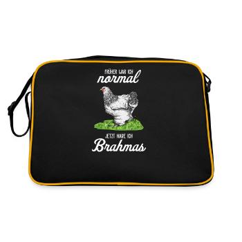 Brahma Chicken I Hen Egg Rooster Motif for Chicken Farmers - Retro Bag - black/gold - Back