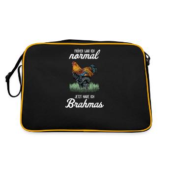 Brahma Chicken I Hen Egg Rooster Motif for Chicken Farmers - Retro Bag - black/gold - Back