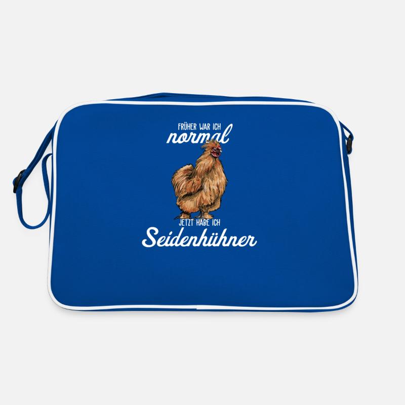 Silk Chicken I Chicken Egg Rooster Motif for Chicken Keeper Retro Bag