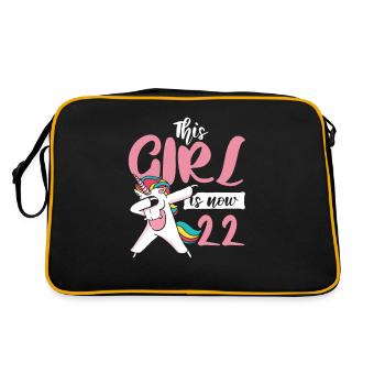 22nd birthday year old year old unicorn gift - Retro Bag - black/gold - Back