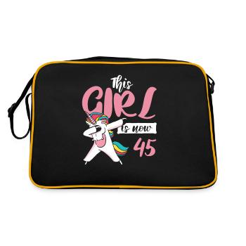 Cadeau licorne de 45e anniversaire - Sac Retro - noir/or - Dos