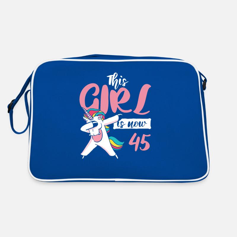 45. Geburtstag Jahre alt Jährige Einhorn Geschenk Retro Tasche