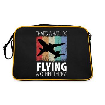 Pilote d’avion Pilote Avion Agent de bord Vintage - Sac Retro - noir/or - Dos