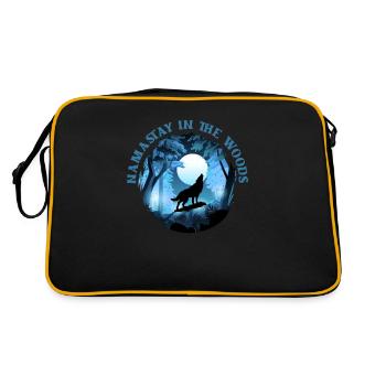 Wolf - Retro Tasche - Schwarz/Gold - Hinten