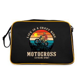 Motocross Mx Motocross Rider Cadeau - Sac Retro - noir/or - Dos
