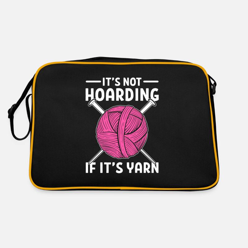 It’s Not Hoarding If It's Yarn Knitting Crochet Retro Bag