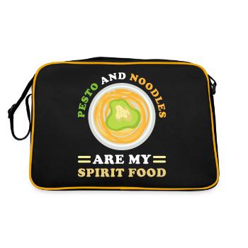 Pesto mit Nudeln - Retro Tasche - Schwarz/Gold - Hinten