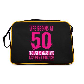 50 Geburtstag - Retro Tasche - Schwarz/Gold - Hinten
