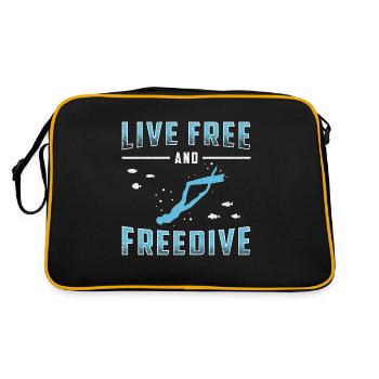 Tauchen Freitaucher Apnoe Freitauchen Geschenk - Retro Tasche - Schwarz/Gold - Hinten