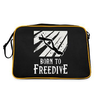 Freitauchen Tauchen Freitaucher Apnoe Geschenk - Retro Tasche - Schwarz/Gold - Hinten