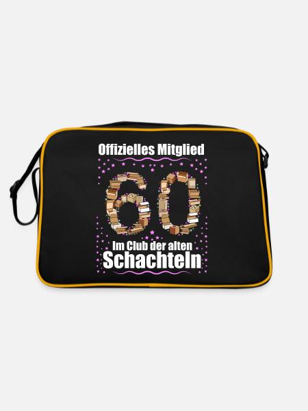60. Geburtstag Geschenk Frauen lustig 60 Jahre - Retro Tasche - Schwarz/Gold - Hinten