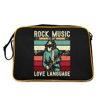 Electric Guitar Guitarist Rock Music Lovers - Retro Bag - black/gold - Back