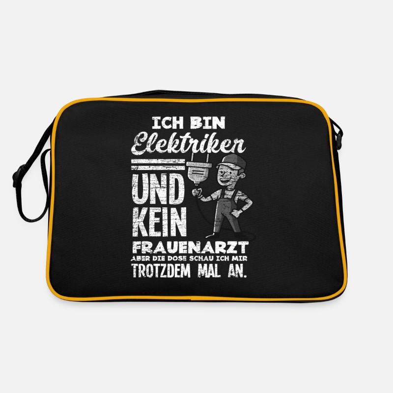 Lustiges Elektriker Retro Tasche