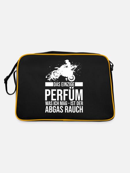 Dirt Bike Supercross MX Motocross - Retro Tasche - Schwarz/Gold - Hinten
