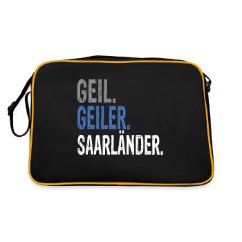Geil Geiler Saarländer - Retro Tasche - Schwarz/Gold - Hinten