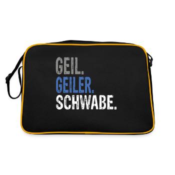 Geil Geiler Schwabe - Retro Tasche - Schwarz/Gold - Hinten