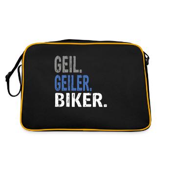 Geil Geiler Biker - Retro Tasche - Schwarz/Gold - Hinten