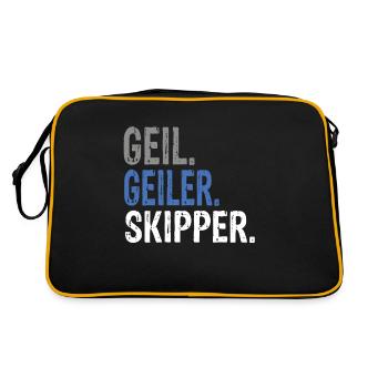 Geil Geiler Skipper - Retro Tasche - Schwarz/Gold - Hinten