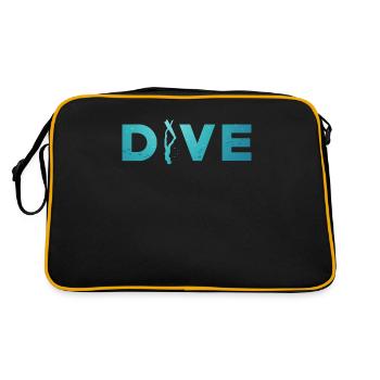 Freitauchen Apnoe Tauchen Freitaucher Geschenkidee - Retro Tasche - Schwarz/Gold - Hinten
