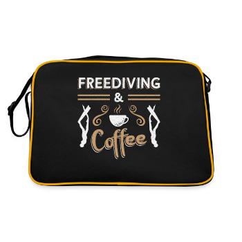 Freitauchen Apnoe Kaffee Freitaucher Geschenkidee - Retro Tasche - Schwarz/Gold - Hinten