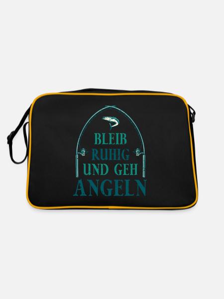 Angler Glücks Angler Shirt Bitte nicht waschen - Retro Tasche - Schwarz/Gold