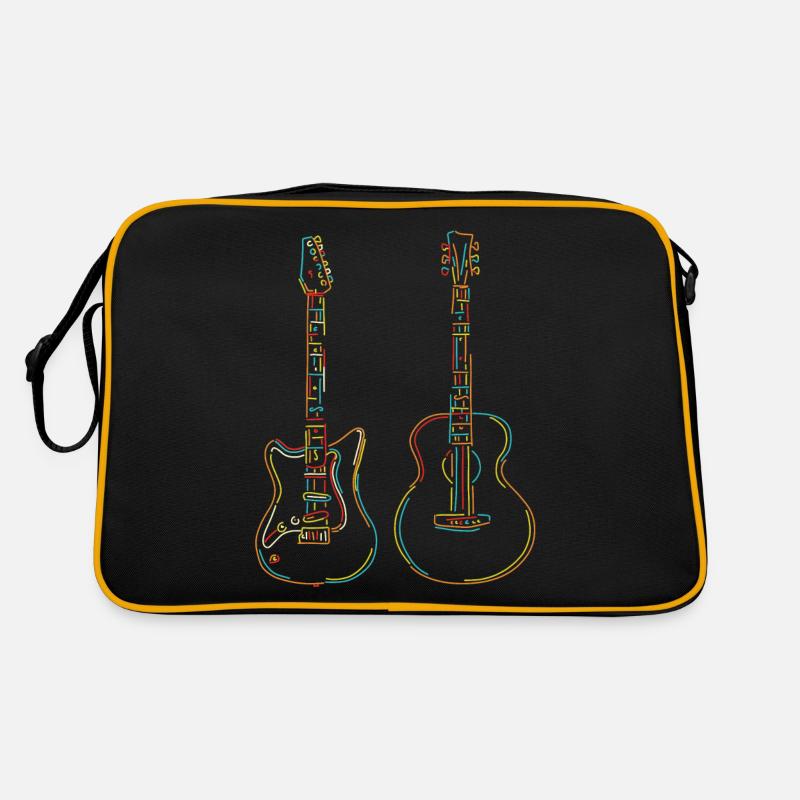 Guitariste Gift Rainbow Strings Musicien Sac Retro