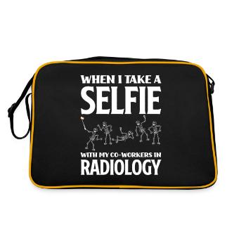 Radiologie Team MRTA Röntgenassistentin Radiologe - Retro Tasche - Schwarz/Gold - Hinten