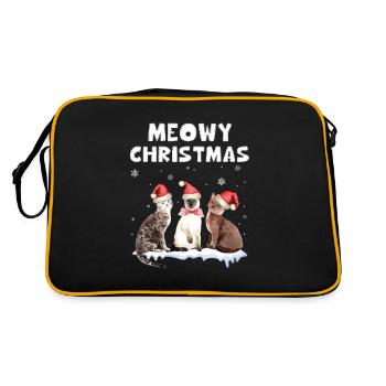 Cats Christmas Gift Kittens - Retro Bag - black/gold - Back