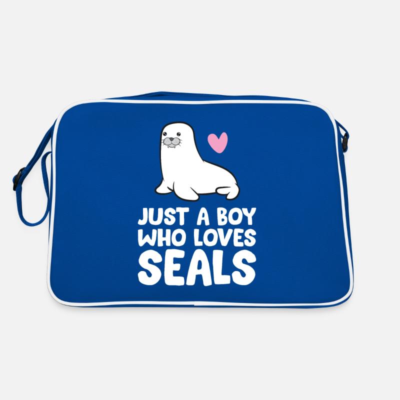 Nur ein Junge, der Robben liebt Retro Tasche