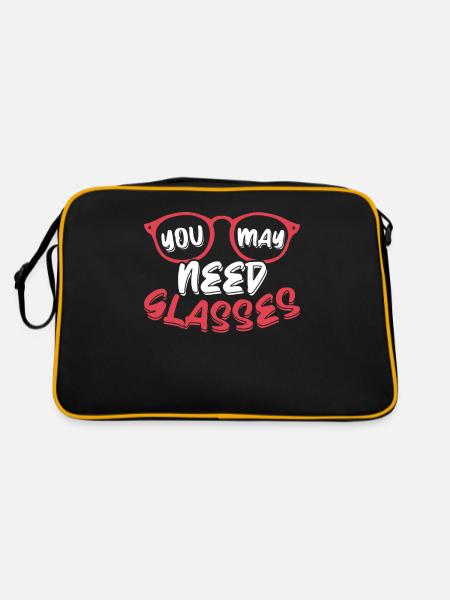 Augenarzt Optometrie Sie benötigen möglicherweise eine Brille - Retro Tasche - Schwarz/Gold - Hinten