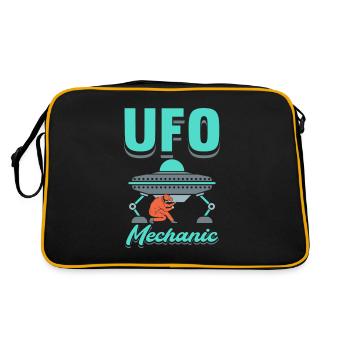 UFO Mechanic - Retro Tasche - Schwarz/Gold - Hinten