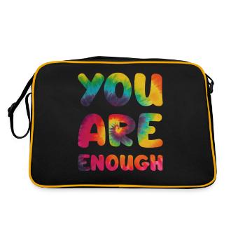 You are enough - Retro Bag - black/gold - Back