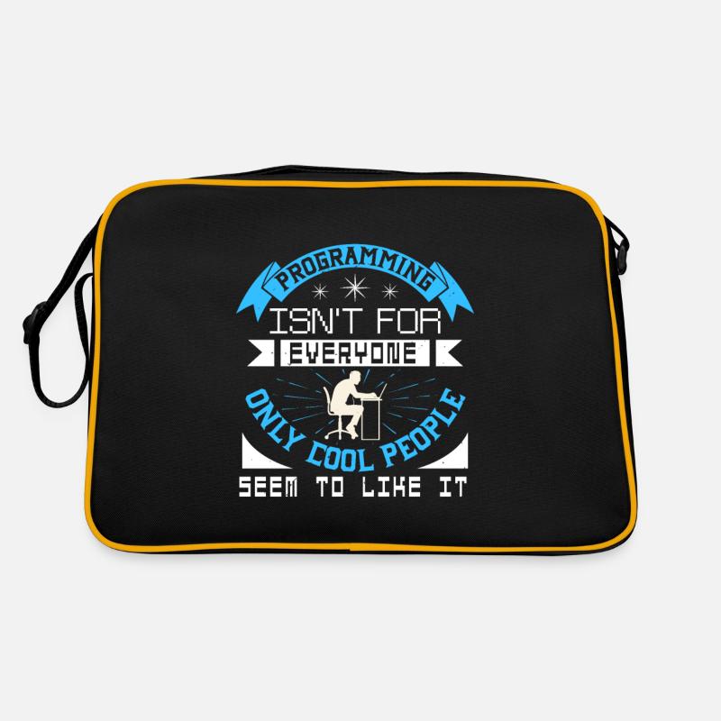 Programming Isn't For Everyone Only Cool People - Retro Bag - black/gold