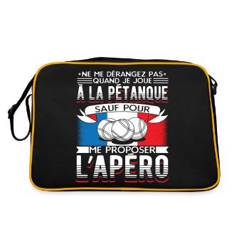 Pétanque Humour Boccia Homme Petanque - Sac Retro - noir/or - Dos