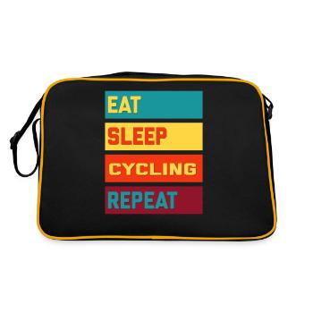 Eat Sleep Cycling Repeat Vintage Edition - Sac Retro - noir/or - Dos