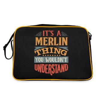 C’est une chose de Merlin que vous ne comprendriez pas - - Sac Retro - noir/or - Dos