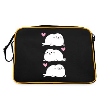 Mignons Phoques Bébés Phoques Amour Phoques - Sac Retro - noir/or - Dos