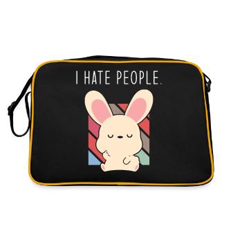 Drôle de lapin disant que je déteste les gens - Sac Retro - noir/or - Dos