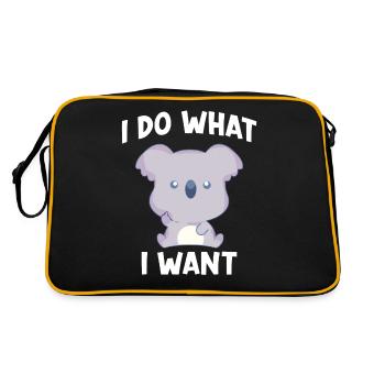 Koala Saying I do what I want - Retro Bag - black/gold - Back