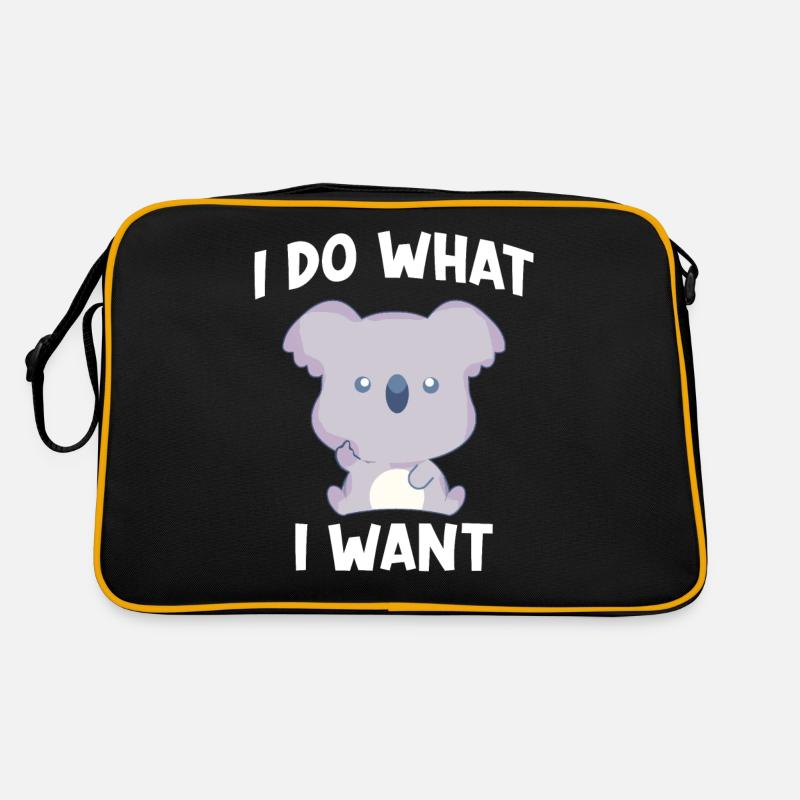 Koala Saying I do what I want Retro Bag