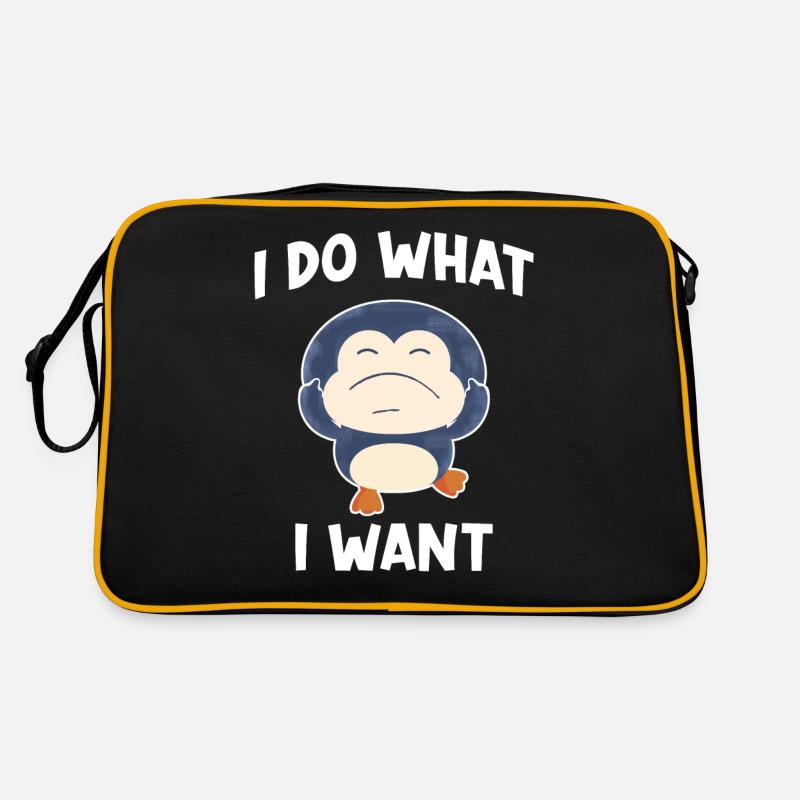 Penguin saying I do what I want Retro Bag