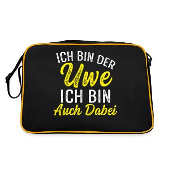I am the Uwe and I am also there - Retro Bag - black/gold - Back