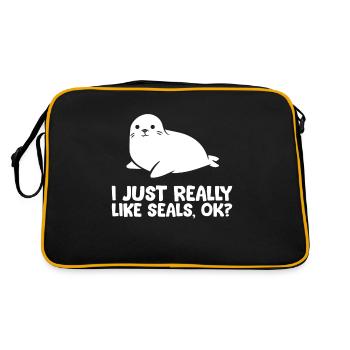 J’aime beaucoup les phoques, d’accord, j’aime - Sac Retro - noir/or - Dos