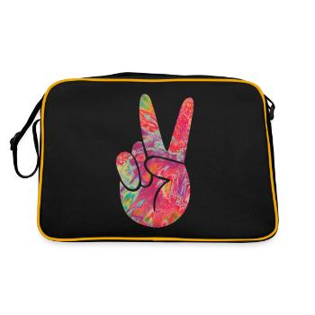 Peace Finger - Retro Bag - black/gold - Back